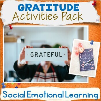 Preview of 50% OFF Gratitude Activity Packet, Mental Health SEL Worksheets Bundle
