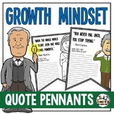Growth Mindset Quote Pennants and Growth Mindset Bulletin Board