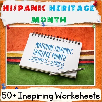 Preview of 50% OFF Hispanic Heritage Month Activity Packet, ELA Sub Plans Latinx Bundle