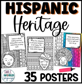 Hispanic Heritage Month Quotes figures decoration bulletin board posters