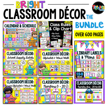 Preview of Bright Classroom Decor Bundle