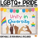 LGBTQ+ Pride Month Decor Bulletin Board & Door Decor, Editable