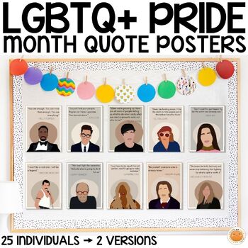 Preview of LGBTQ+ Pride Month Quote Posters, Bulletin Board & Motivational Decor