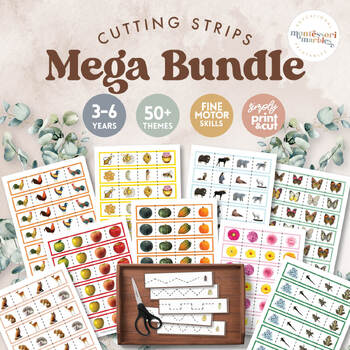 Preview of 75% OFF!! MEGA BUNDLE 50+ Themes, Cutting Strips, Scissor Skills for Preschool