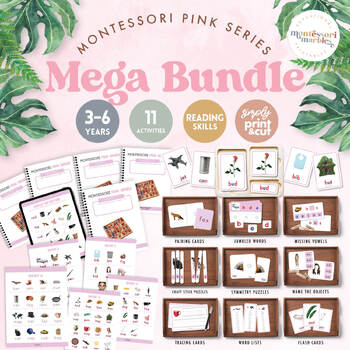 Preview of 70% OFF!! MEGA BUNDLE Montessori Pink Series Printable Learning Resources