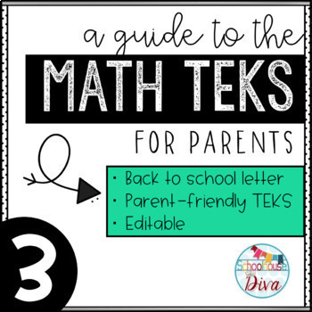 Preview of Math TEKS for Parents - 3rd Grade Back to School