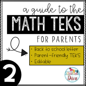 Preview of Math TEKS for Parents - 2nd Grade Back to School
