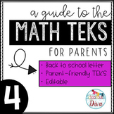 Math TEKS for Parents - 4th Grade Back to School