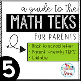 Math TEKS for Parents - 5th Grade Back to School