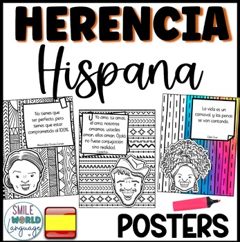 Preview of Mes de la Herencia Hispana pósters frases inspiradoras personajes Latinxs