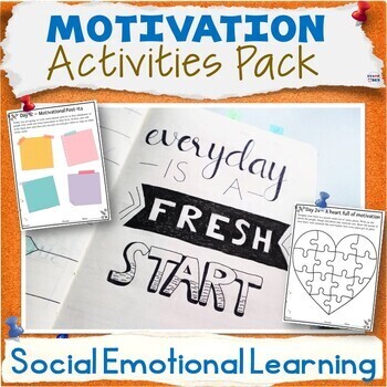 Preview of 50% OFF Motivation Activity Packet, Social Emotional Learning Worksheets Bundle
