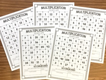 Multiplication Game - Squares by Love Believe Teach with Jo-Ellen Foody
