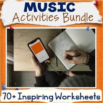 Preview of 50% OFF Music Activity Packet - Middle School ELA Worksheets, Projects Bundle