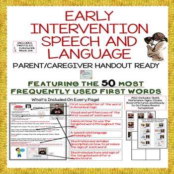 Preview of EARLY INTERVENTION HANDOUTS FOR SPEECH & LANGUAGE