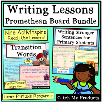 Preview of Writing Lessons ActivInspire Bundle for Promethean Board Primary Students