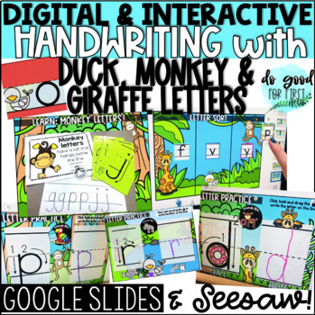 Preview of DIGITAL Handwriting - Teach & Practice - Google Slides & Seesaw