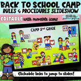 Editable Back to School CAMP - Rules & Procedures Slideshow