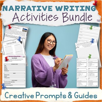 Preview of 50% OFF Narrative Writing, Short Story Prompts, Essay Writing Units ELA Bundle