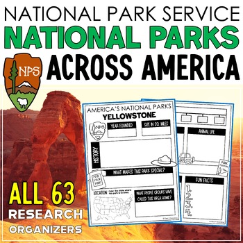 Preview of National Parks Research Graphic Organizers National Park Week Research