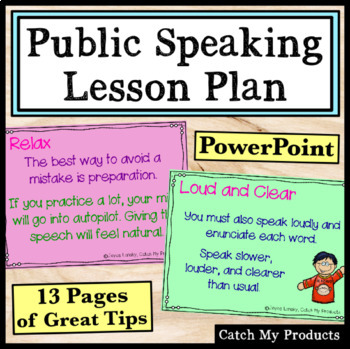 Preview of Public Speaking Curriculum Lesson Plan in PowerPoint