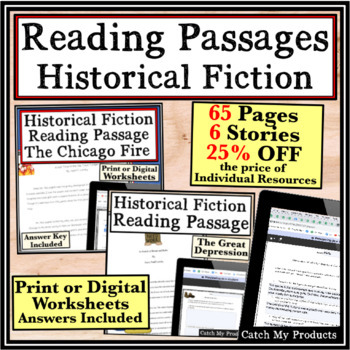 Preview of Historical Fiction Passages for Reading Comprehension Questions