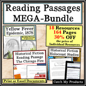 Preview of Reading Comprehension Passages and Questions Mostly Nonfiction Bundle