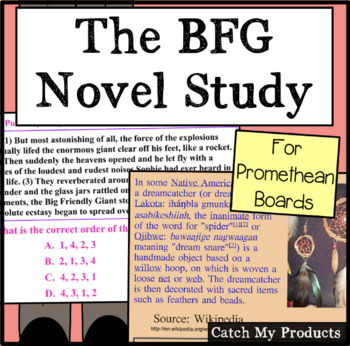 Preview of The BFG Book Study for Promethean Boards