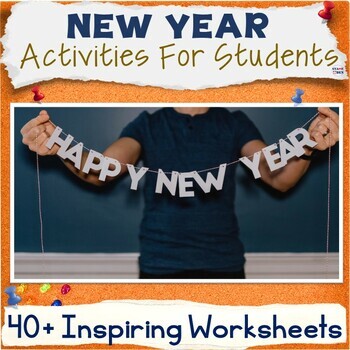 Preview of 50% OFF New Years Activity Packet, Middle School Worksheets Bundle