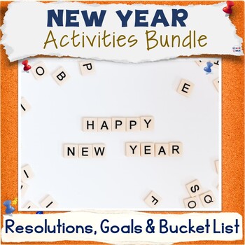 Preview of 50% OFF New Years Resolutions - Goals Activity Packet, Fun Worksheets Bundle