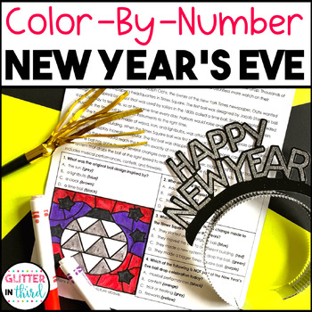 Preview of New Year 2024 Reading Comprehension Coloring Pages Color By Number