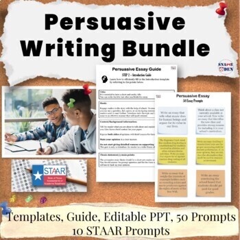 Preview of 50% OFF Persuasive Essay Writing - Middle School Guide, Topics, Lesson Bundle