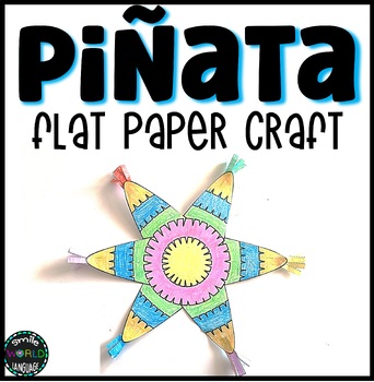 Preview of Piñata Flat Paper Craft easy Mexican Fiesta estrella Manualidad 5 de mayo pinata