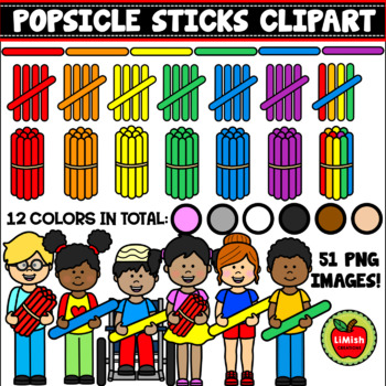 Preview of Popsicle Sticks Clipart (Math Manipulatives Clipart)