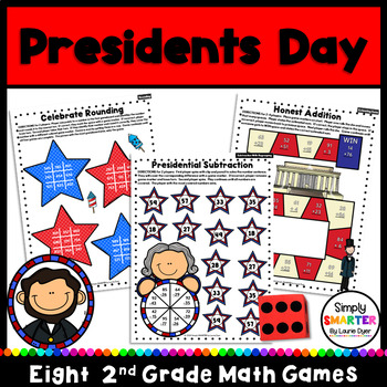Preview of Presidents Day Themed Second Grade Math Games
