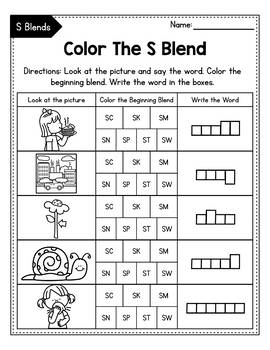 r blends worksheets l blends activities read color and write