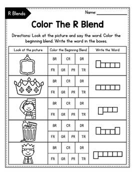 r blends worksheets l blends activities read color and write tpt