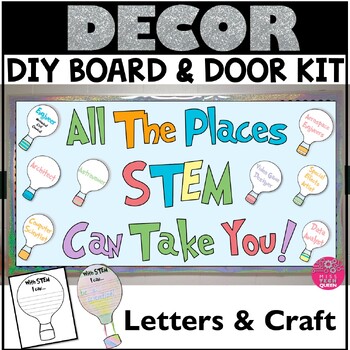 Preview of Read Across America STEM Bulletin Board Careers Decor All the Places Craft STEAM