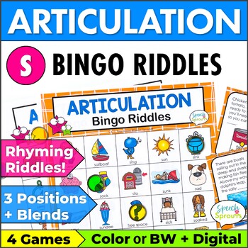 Preview of S & S Blends Articulation Activities Bingo Riddles Speech Therapy Games