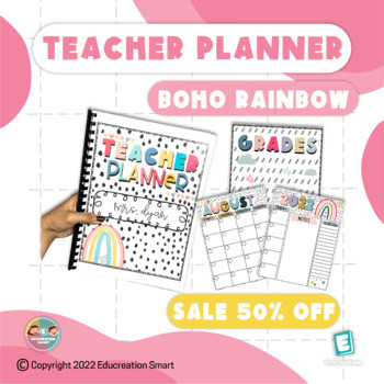 Preview of 50% OFF SALE 24 HOURS | TEACHER PLANNER EDITABLE 2023-2024