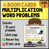 Scaffolded Multiplication Word Problems Level 1 | Boom™ Cards