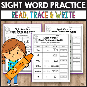 Sight Word Worksheets Preprimer - Read, Trace & Write | TpT