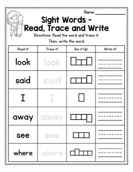 Kindergarten Writing Activities - Sight Words, Reading, Writing, Spelling &  Worksheets