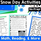 Snow Day Packet Snow Day Writing Prompt Word Search Crossw