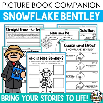 Preview of Snowflake Bentley Book Companion Activities with Book Review Pennant