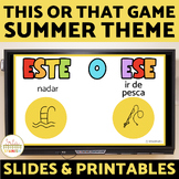 Spanish End of the Year Activity This or That Game Slides 