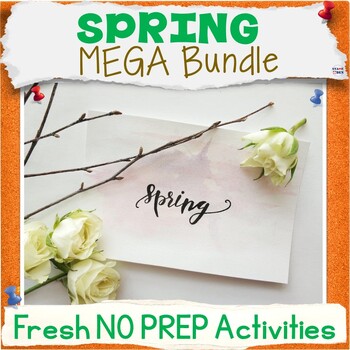 Preview of 50% OFF Spring Activities, Fun ELA Middle School NO PREP Worksheets MEGA Bundle