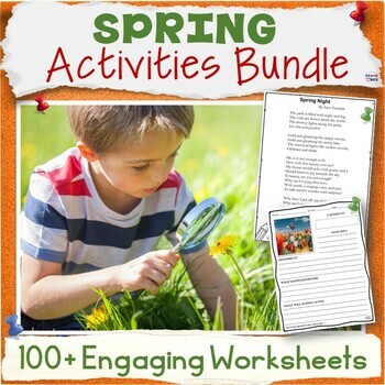 Preview of 50% OFF Spring Activity Packet, Middle School ELA Worksheets Bundle