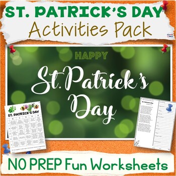 Preview of 50% OFF St Patrick's Day Activity Packet, Worksheets St Pattys Day MEGA Bundle