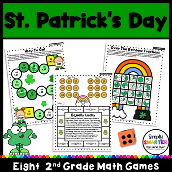 Preview of St. Patrick's Day Themed Second Grade Math Games