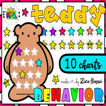 Preview of Reward Charts Sticker Chart Teddy Star Theme U.K Eng Included